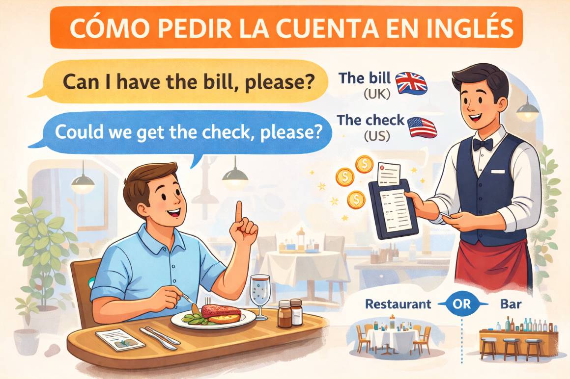 Cómo pedir la cuenta en inglés en restaurante o bar