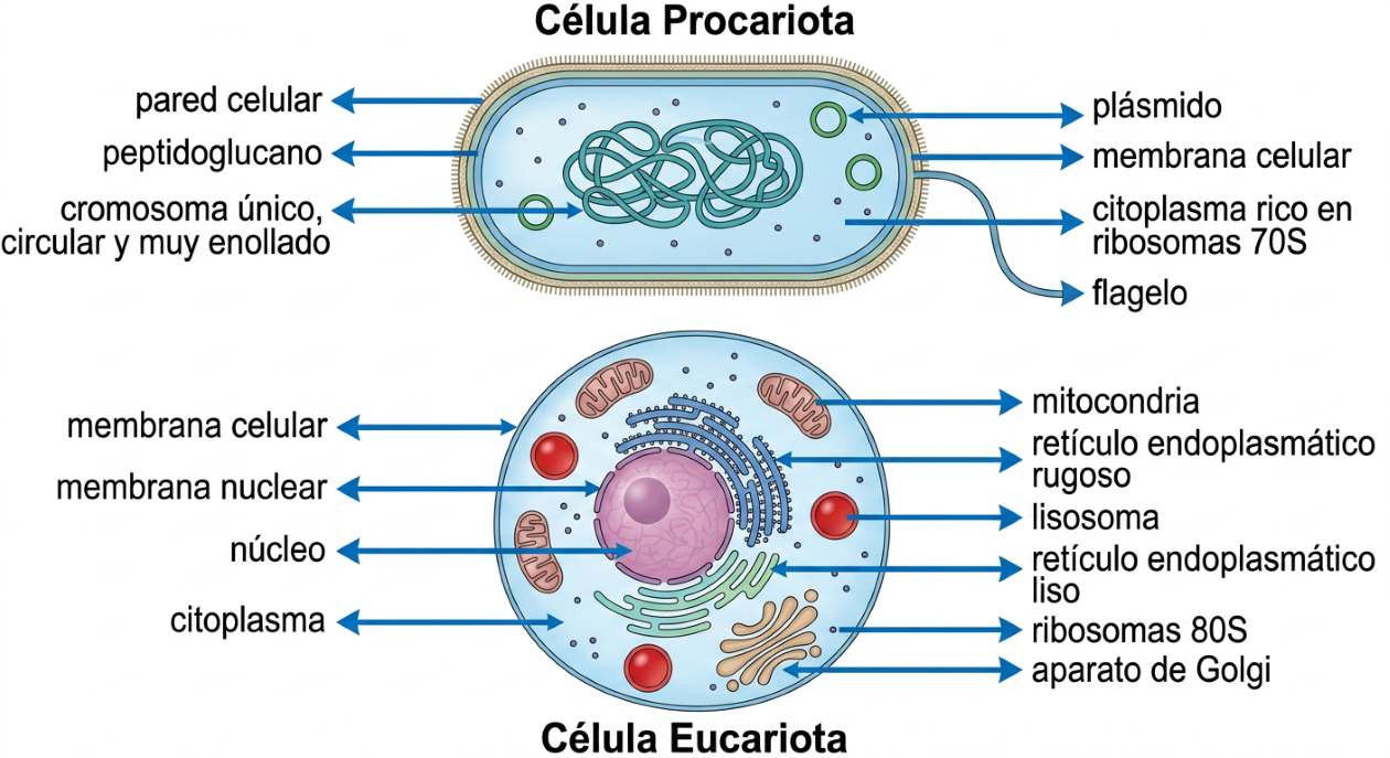 Diferencias entre Célula Procariota y Eucariota